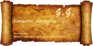 Gangetz Gergely névjegykártya